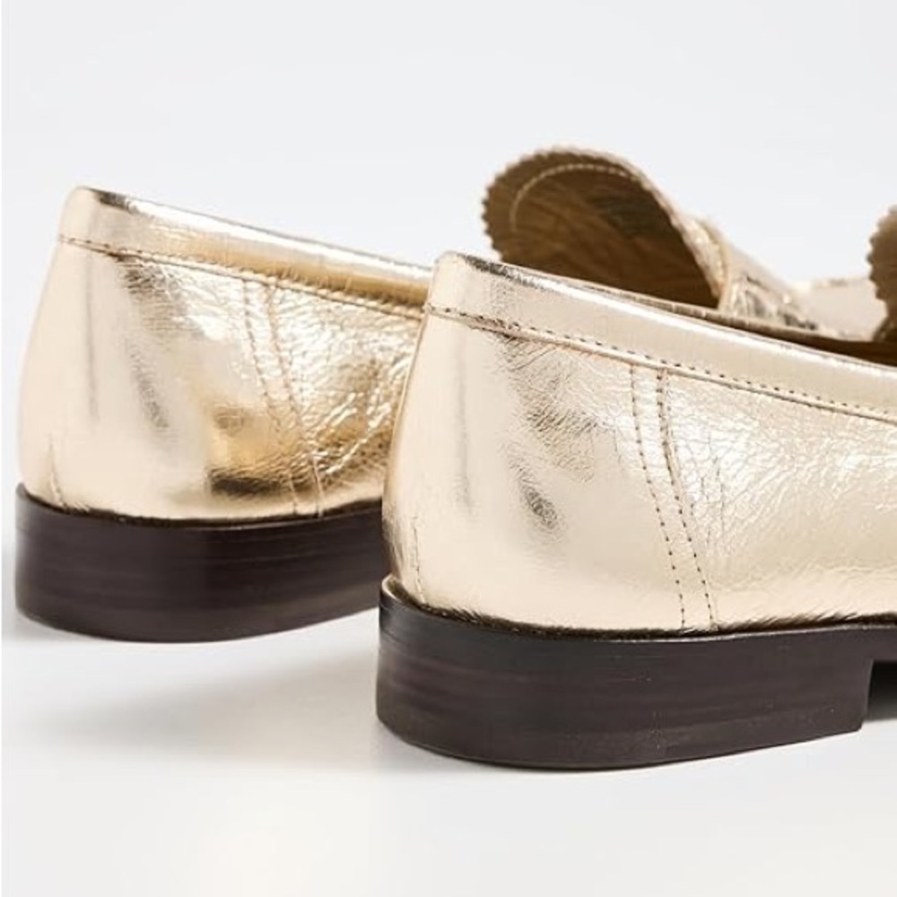 NWT Tory Burch Women’s Metallic Gold Classic Loafers, Color Spark Gold Platinum - Picture 11 of 16